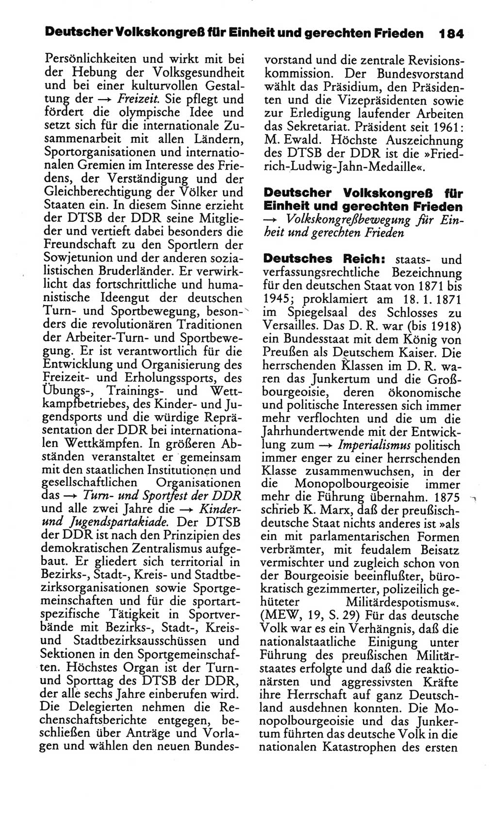 Kleines politisches Wörterbuch [Deutsche Demokratische Republik (DDR)] 1986, Seite 184 (Kl. pol. Wb. DDR 1986, S. 184)