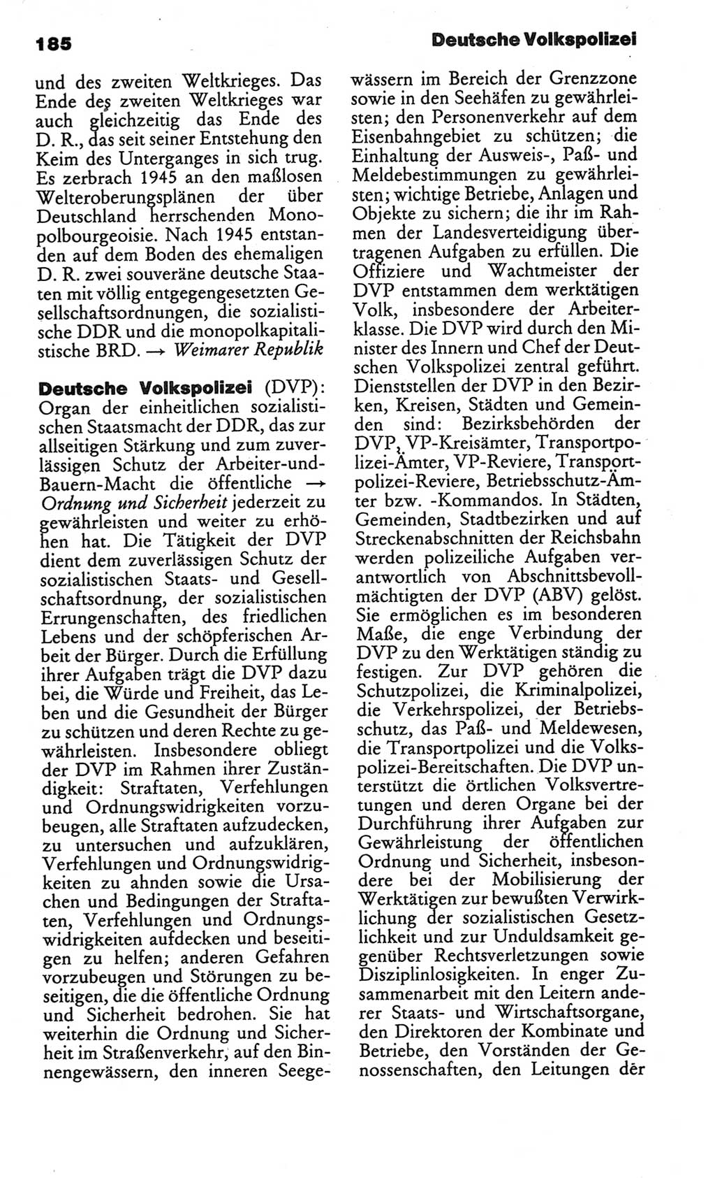 Kleines politisches Wörterbuch [Deutsche Demokratische Republik (DDR)] 1986, Seite 185 (Kl. pol. Wb. DDR 1986, S. 185)