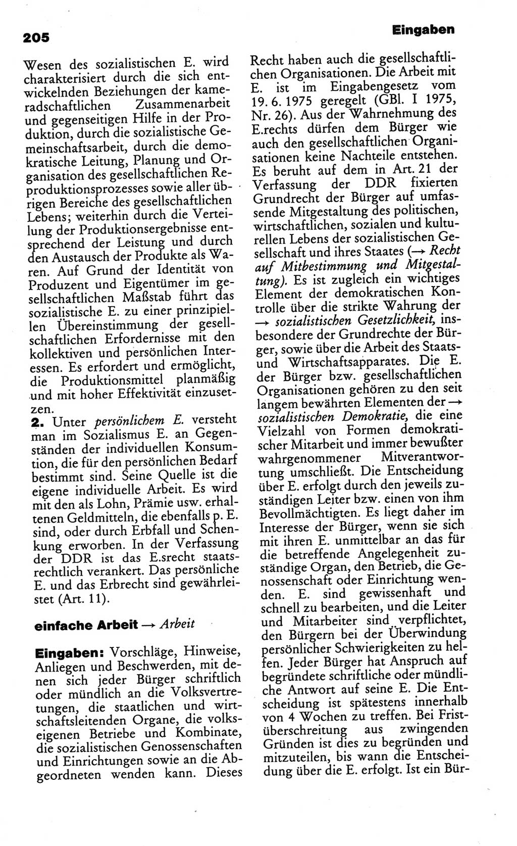 Kleines politisches Wörterbuch [Deutsche Demokratische Republik (DDR)] 1986, Seite 205 (Kl. pol. Wb. DDR 1986, S. 205)