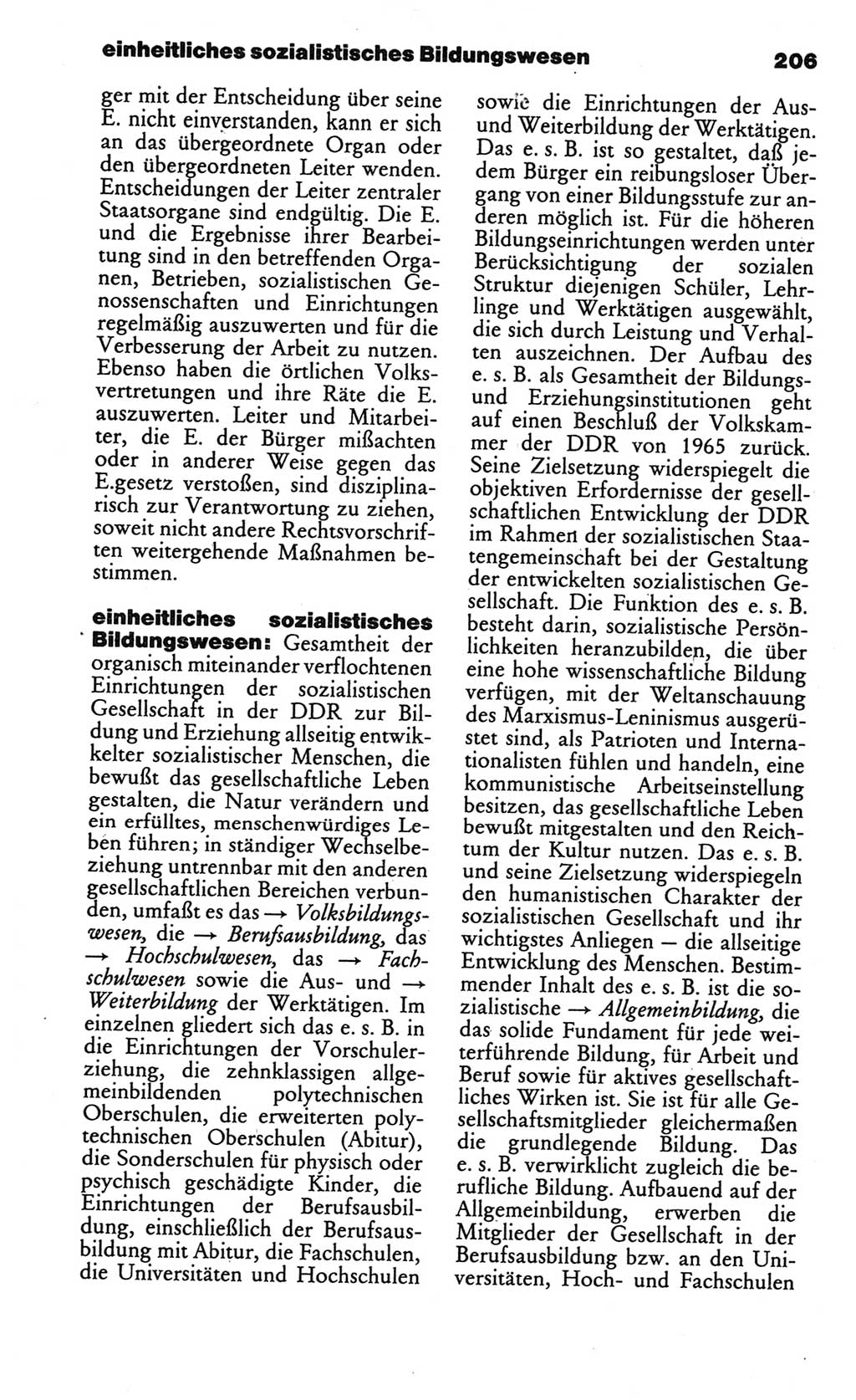 Kleines politisches Wörterbuch [Deutsche Demokratische Republik (DDR)] 1986, Seite 206 (Kl. pol. Wb. DDR 1986, S. 206)