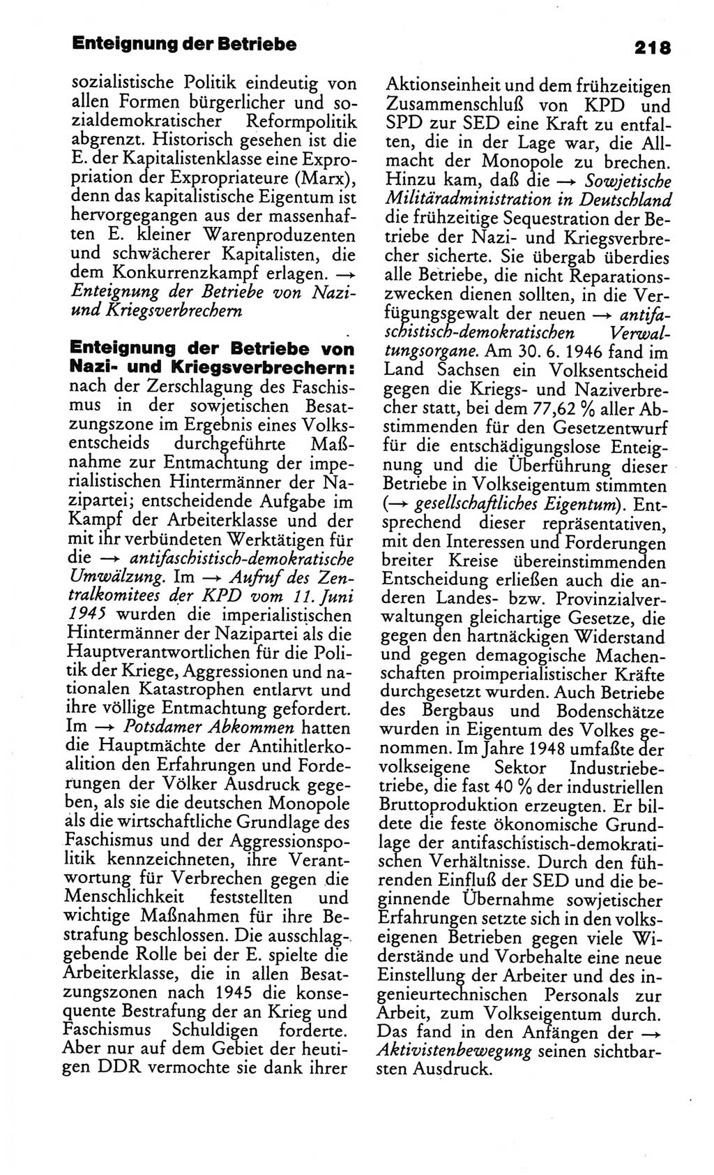 Kleines politisches Wörterbuch [Deutsche Demokratische Republik (DDR)] 1986, Seite 218 (Kl. pol. Wb. DDR 1986, S. 218)