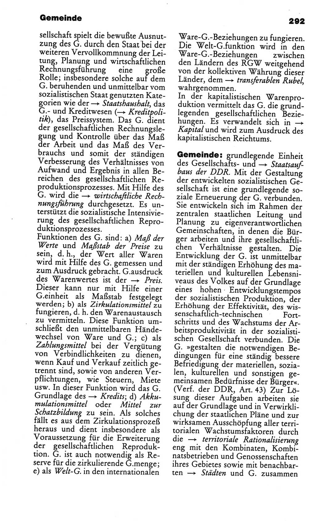 Kleines politisches Wörterbuch [Deutsche Demokratische Republik (DDR)] 1986, Seite 292 (Kl. pol. Wb. DDR 1986, S. 292)