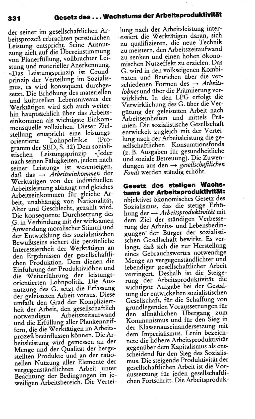 Kleines politisches Wörterbuch [Deutsche Demokratische Republik (DDR)] 1986, Seite 331 (Kl. pol. Wb. DDR 1986, S. 331)