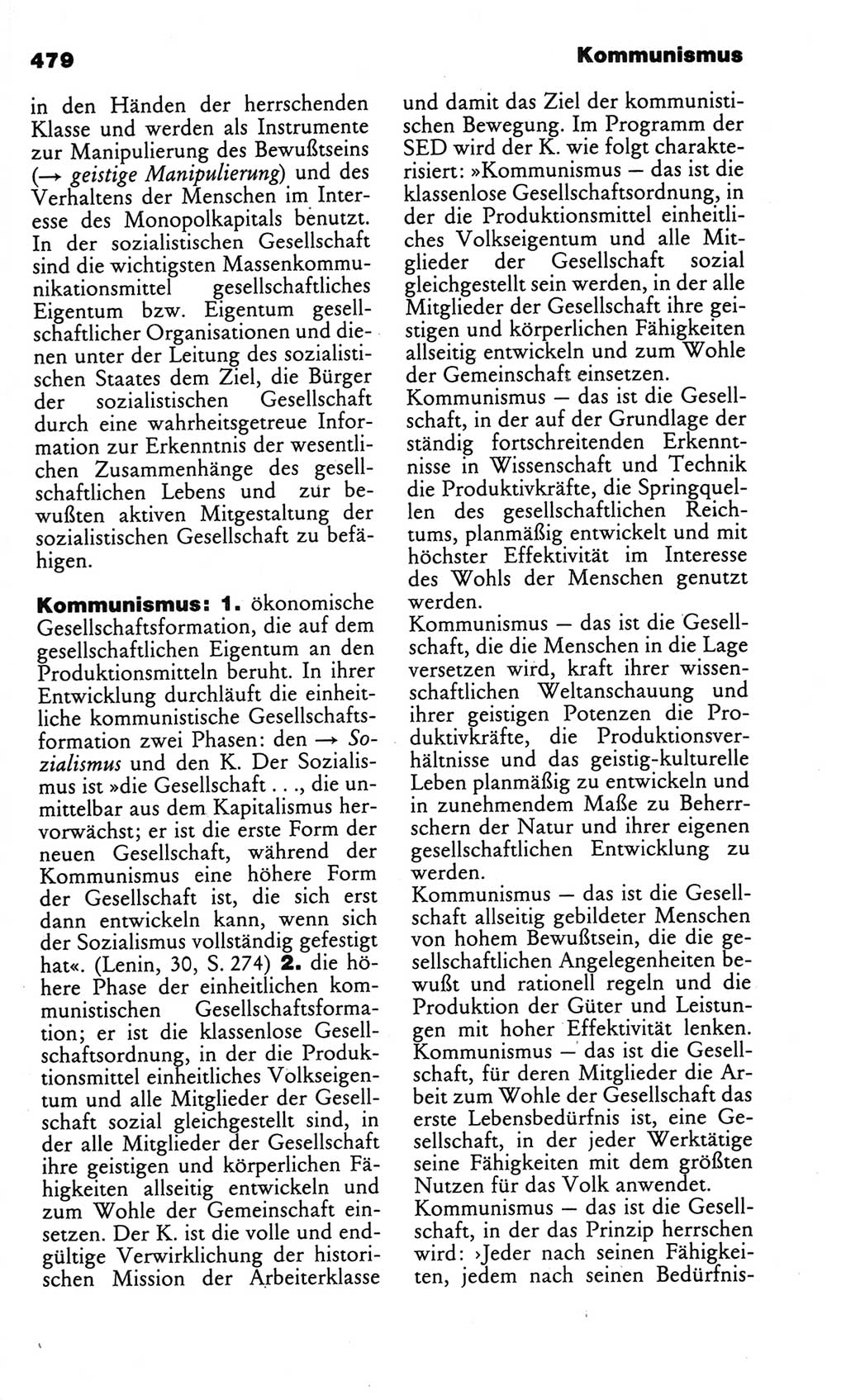 Kleines politisches Wörterbuch [Deutsche Demokratische Republik (DDR)] 1986, Seite 479 (Kl. pol. Wb. DDR 1986, S. 479)
