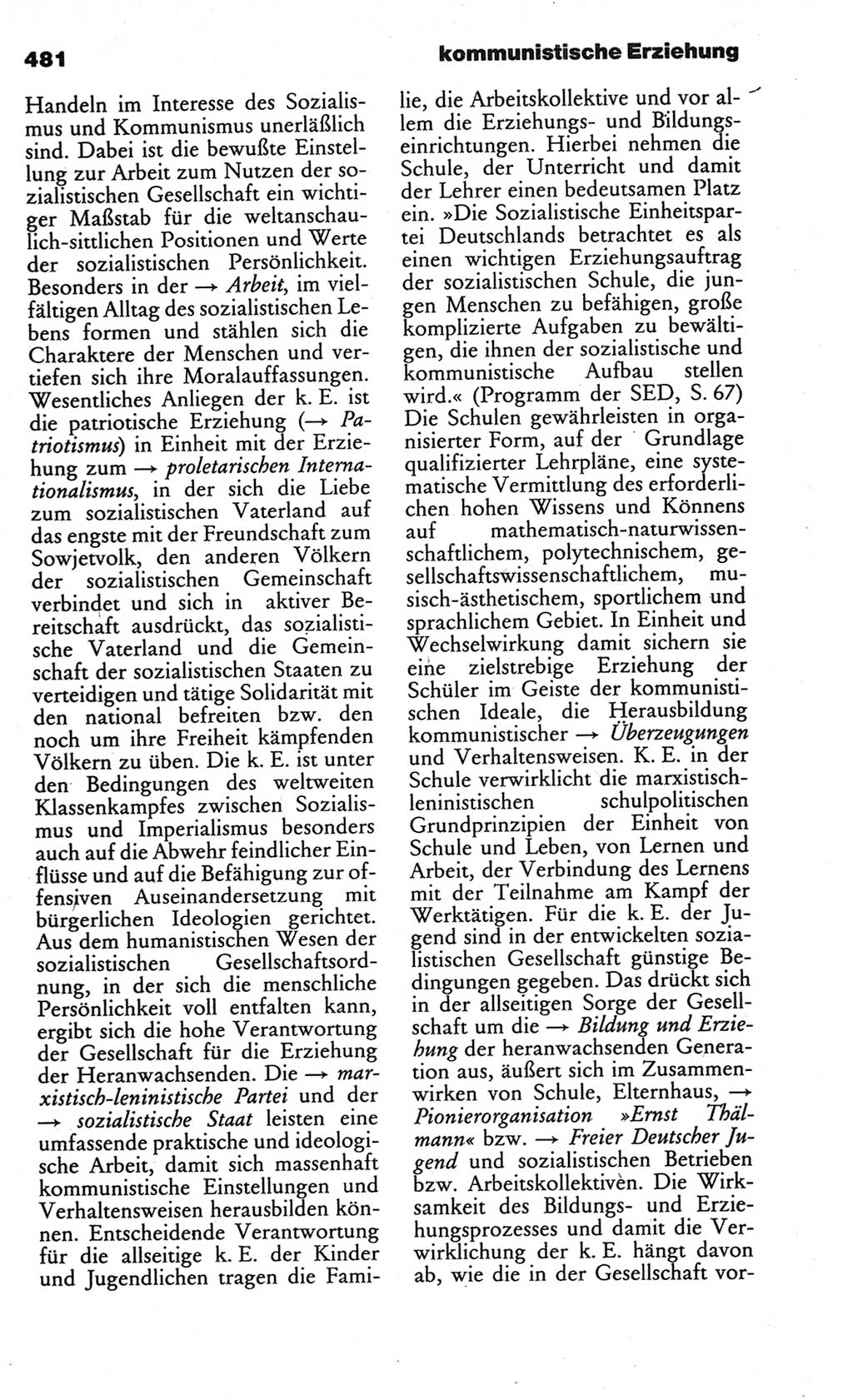 Kleines politisches Wörterbuch [Deutsche Demokratische Republik (DDR)] 1986, Seite 481 (Kl. pol. Wb. DDR 1986, S. 481)