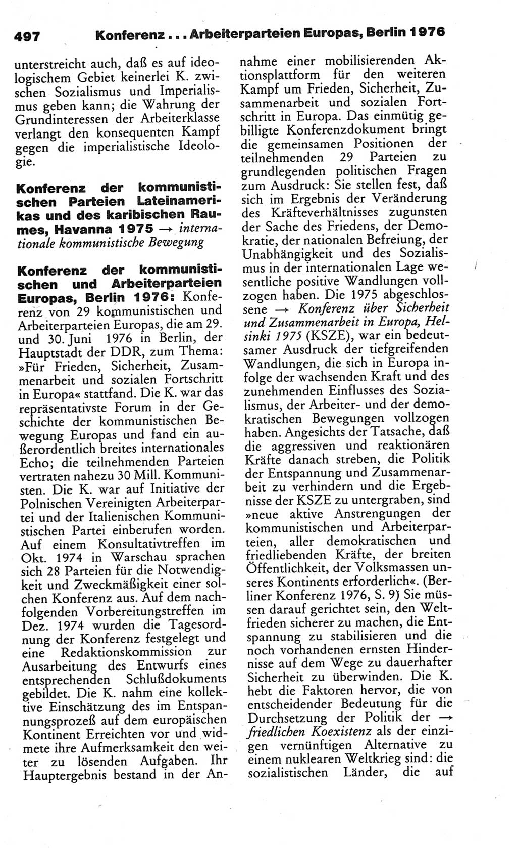 Kleines politisches Wörterbuch [Deutsche Demokratische Republik (DDR)] 1986, Seite 497 (Kl. pol. Wb. DDR 1986, S. 497)