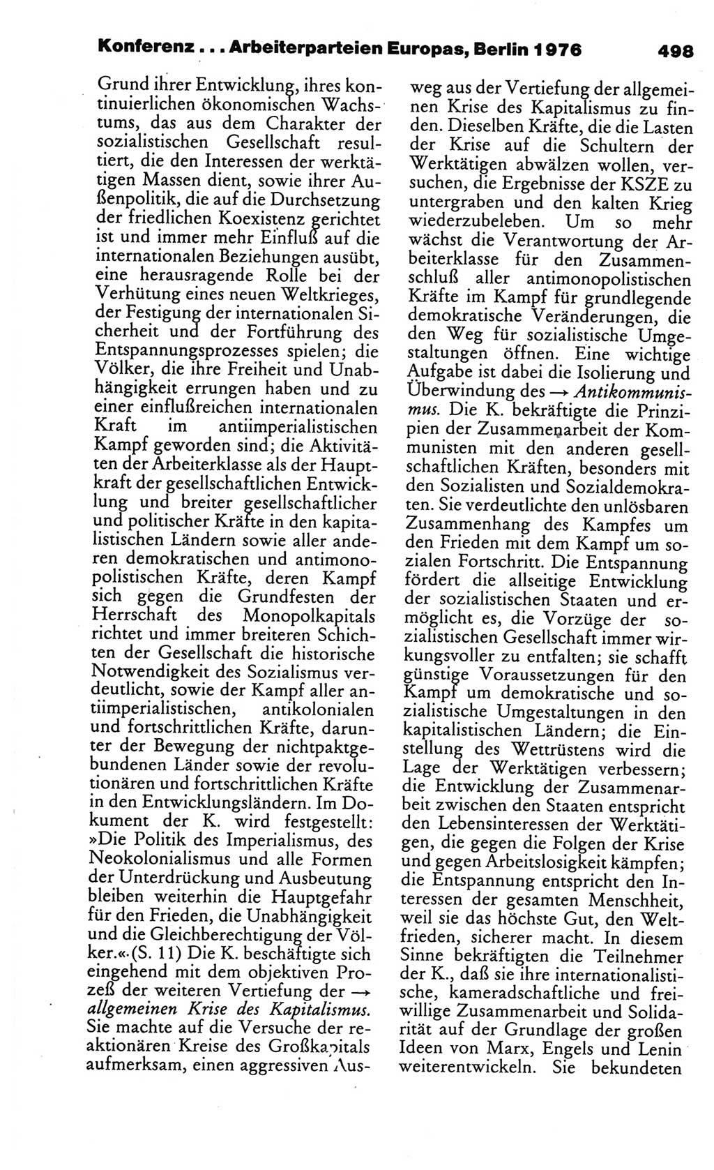 Kleines politisches Wörterbuch [Deutsche Demokratische Republik (DDR)] 1986, Seite 498 (Kl. pol. Wb. DDR 1986, S. 498)