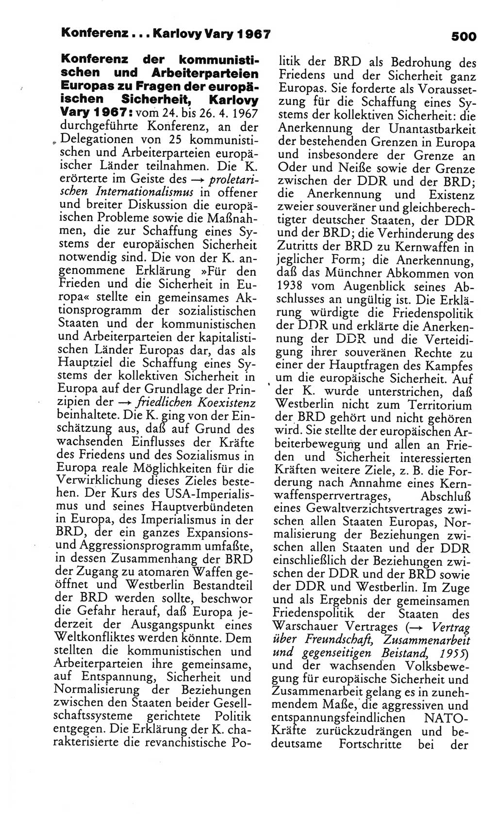Kleines politisches Wörterbuch [Deutsche Demokratische Republik (DDR)] 1986, Seite 500 (Kl. pol. Wb. DDR 1986, S. 500)