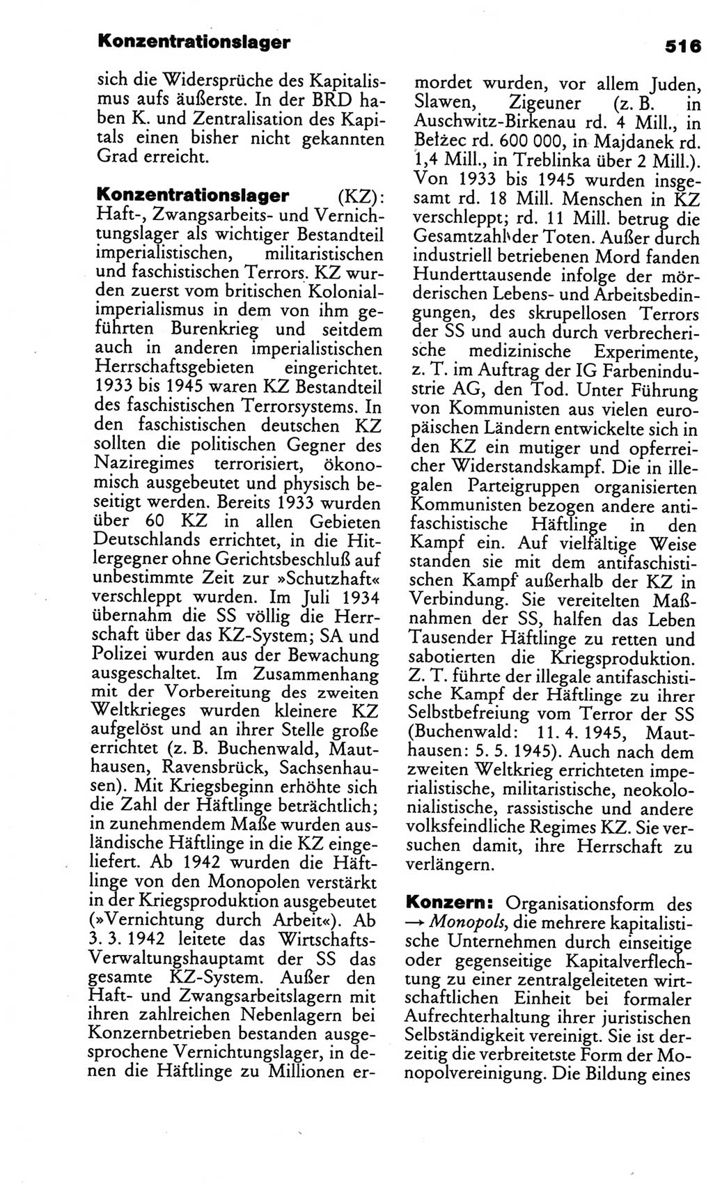 Kleines politisches Wörterbuch [Deutsche Demokratische Republik (DDR)] 1986, Seite 516 (Kl. pol. Wb. DDR 1986, S. 516)