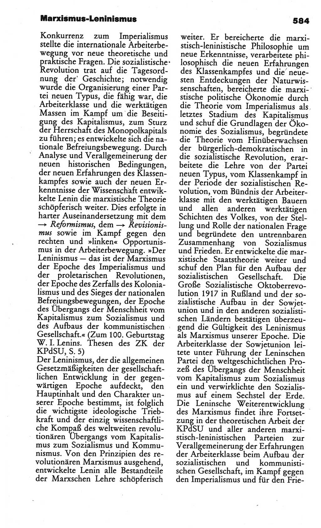 Kleines politisches Wörterbuch [Deutsche Demokratische Republik (DDR)] 1986, Seite 584 (Kl. pol. Wb. DDR 1986, S. 584)