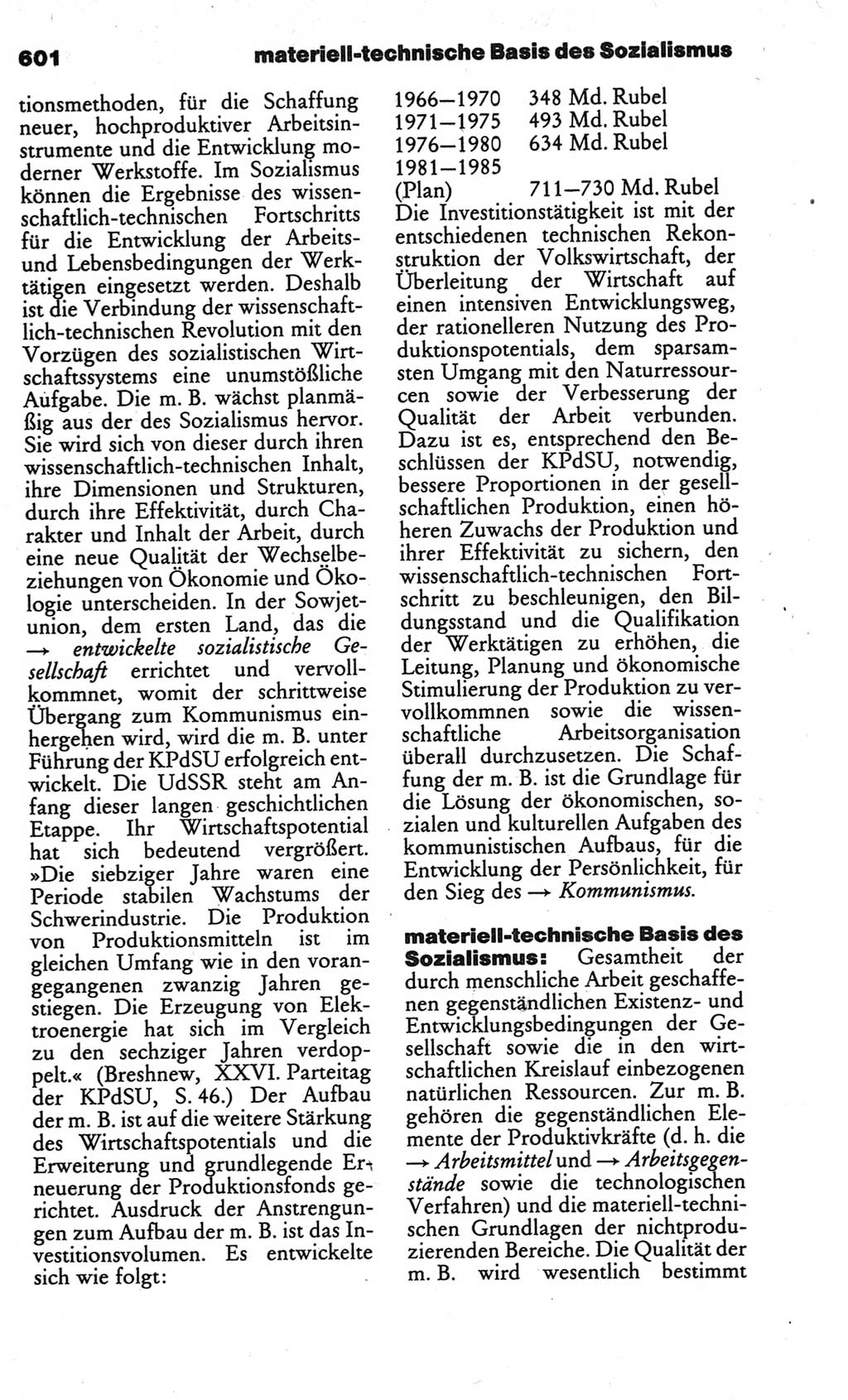 Kleines politisches Wörterbuch [Deutsche Demokratische Republik (DDR)] 1986, Seite 601 (Kl. pol. Wb. DDR 1986, S. 601)