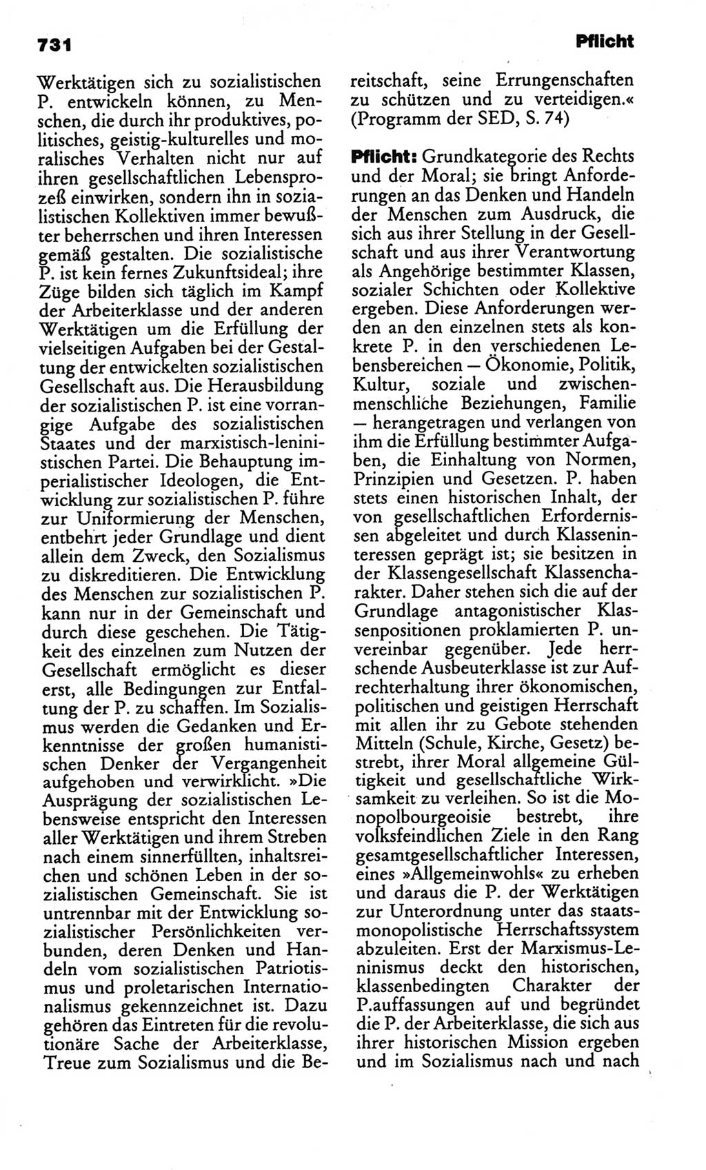 Kleines politisches Wörterbuch [Deutsche Demokratische Republik (DDR)] 1986, Seite 731 (Kl. pol. Wb. DDR 1986, S. 731)