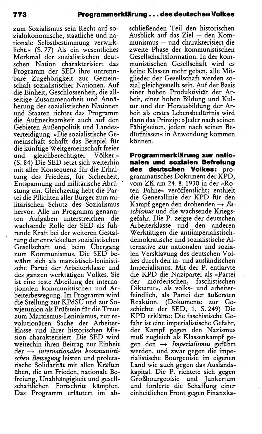 Kleines politisches Wörterbuch [Deutsche Demokratische Republik (DDR)] 1986, Seite 773 (Kl. pol. Wb. DDR 1986, S. 773)
