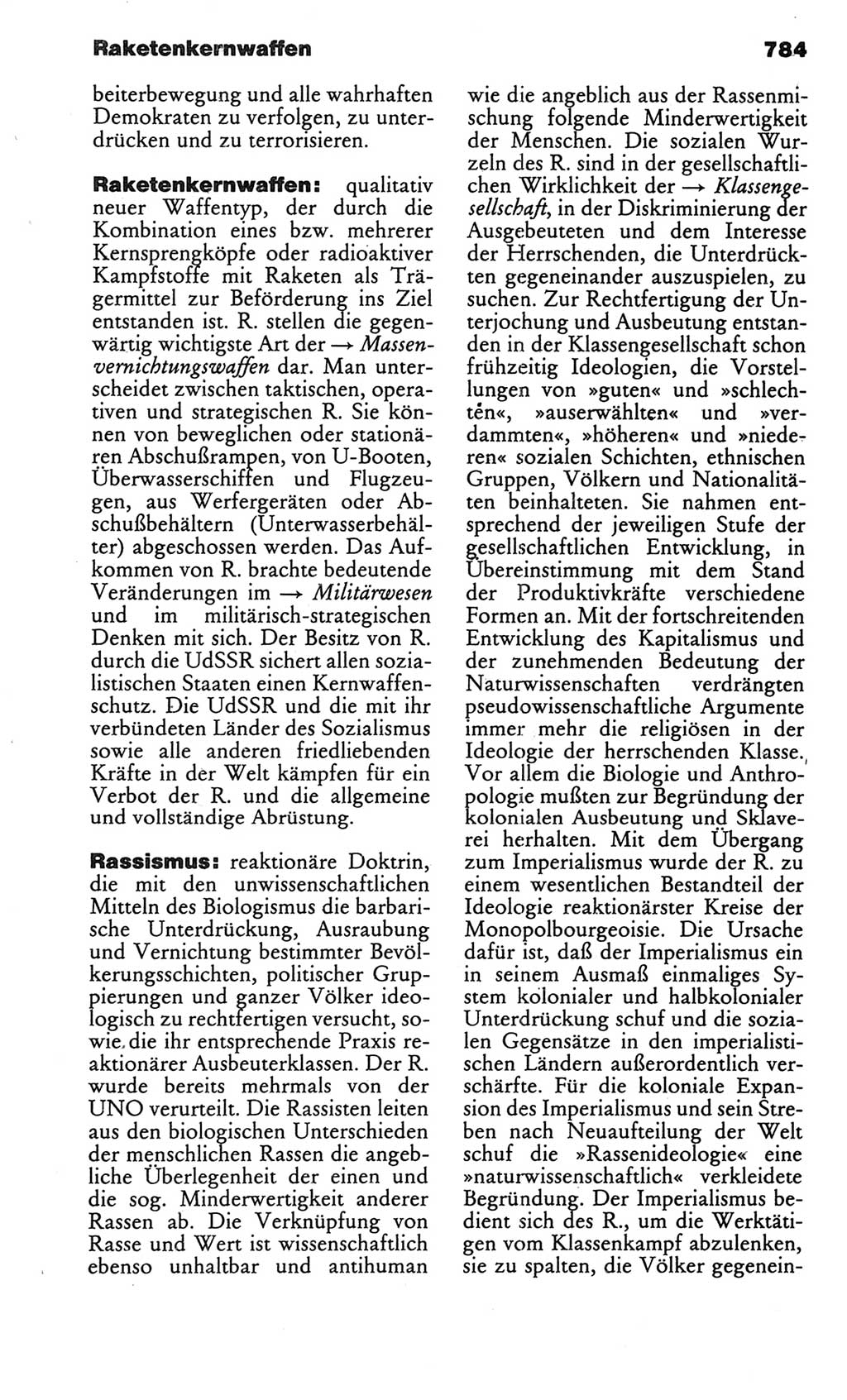 Kleines politisches Wörterbuch [Deutsche Demokratische Republik (DDR)] 1986, Seite 784 (Kl. pol. Wb. DDR 1986, S. 784)
