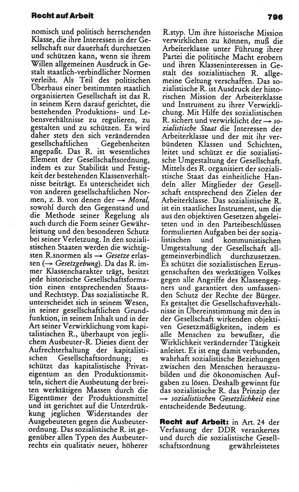 Kleines politisches Wörterbuch [Deutsche Demokratische Republik (DDR)] 1986, Seite 796 (Kl. pol. Wb. DDR 1986, S. 796)