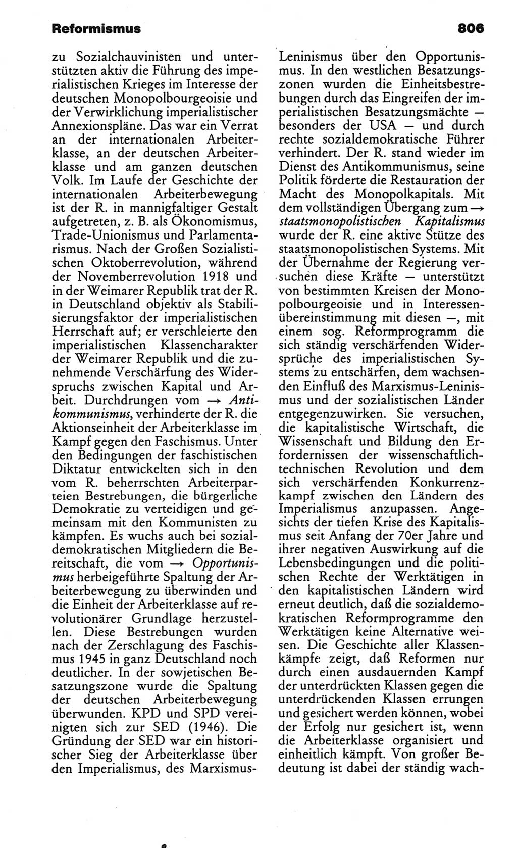 Kleines politisches Wörterbuch [Deutsche Demokratische Republik (DDR)] 1986, Seite 806 (Kl. pol. Wb. DDR 1986, S. 806)