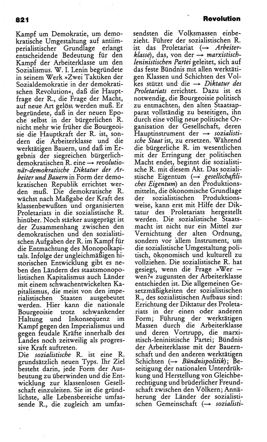 Kleines politisches Wörterbuch [Deutsche Demokratische Republik (DDR)] 1986, Seite 821 (Kl. pol. Wb. DDR 1986, S. 821)