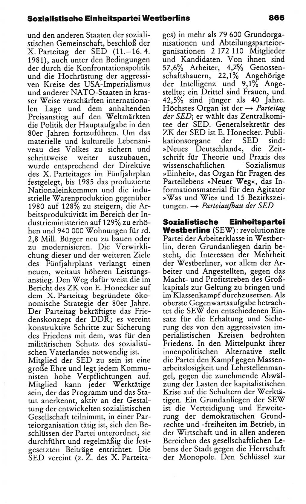 Kleines politisches Wörterbuch [Deutsche Demokratische Republik (DDR)] 1986, Seite 866 (Kl. pol. Wb. DDR 1986, S. 866)