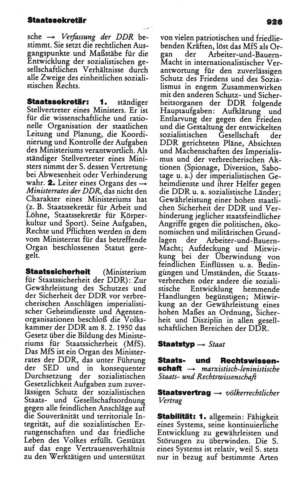 Kleines politisches Wörterbuch [Deutsche Demokratische Republik (DDR)] 1986, Seite 926 (Kl. pol. Wb. DDR 1986, S. 926)