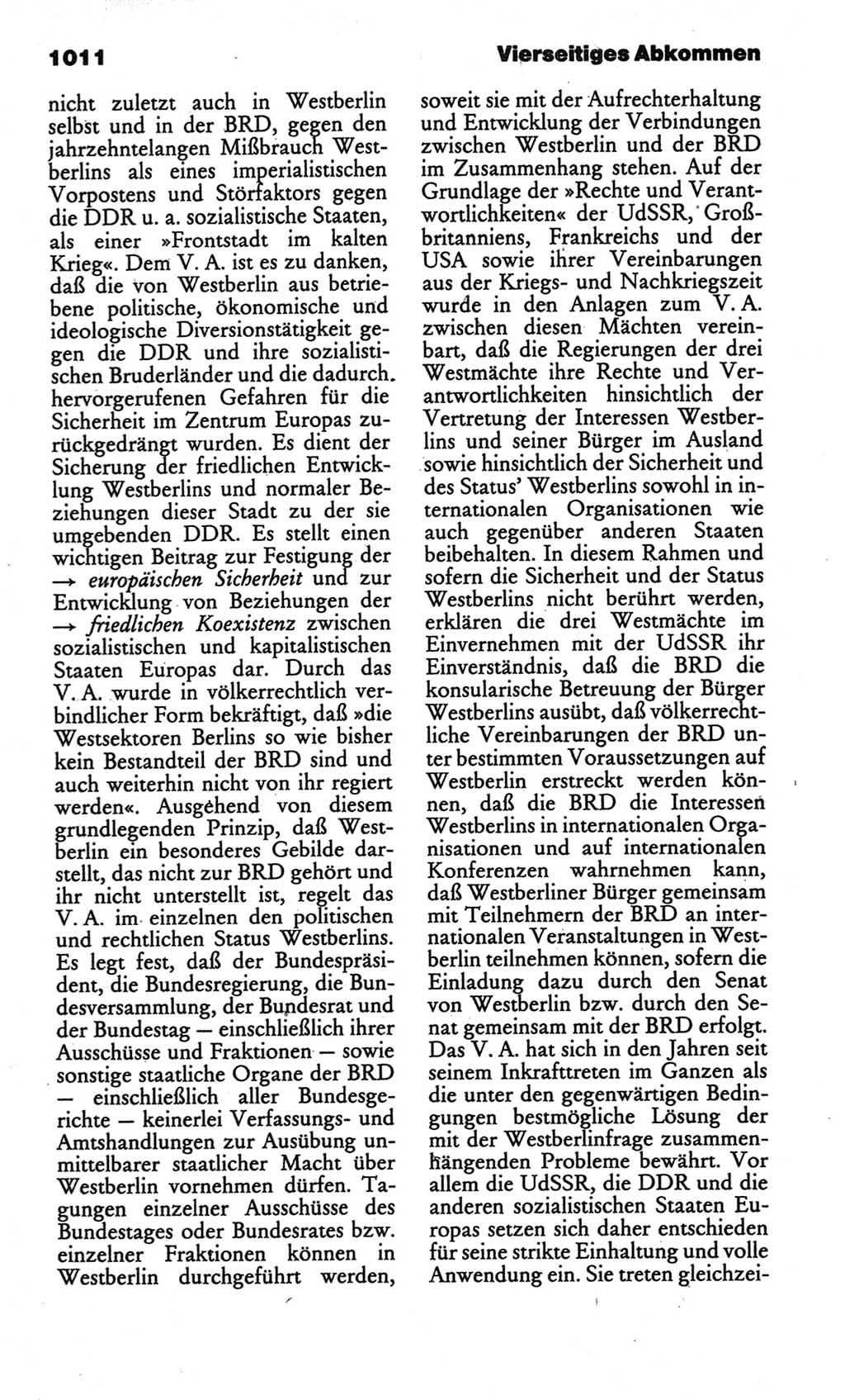 Kleines politisches Wörterbuch [Deutsche Demokratische Republik (DDR)] 1986, Seite 1011 (Kl. pol. Wb. DDR 1986, S. 1011)