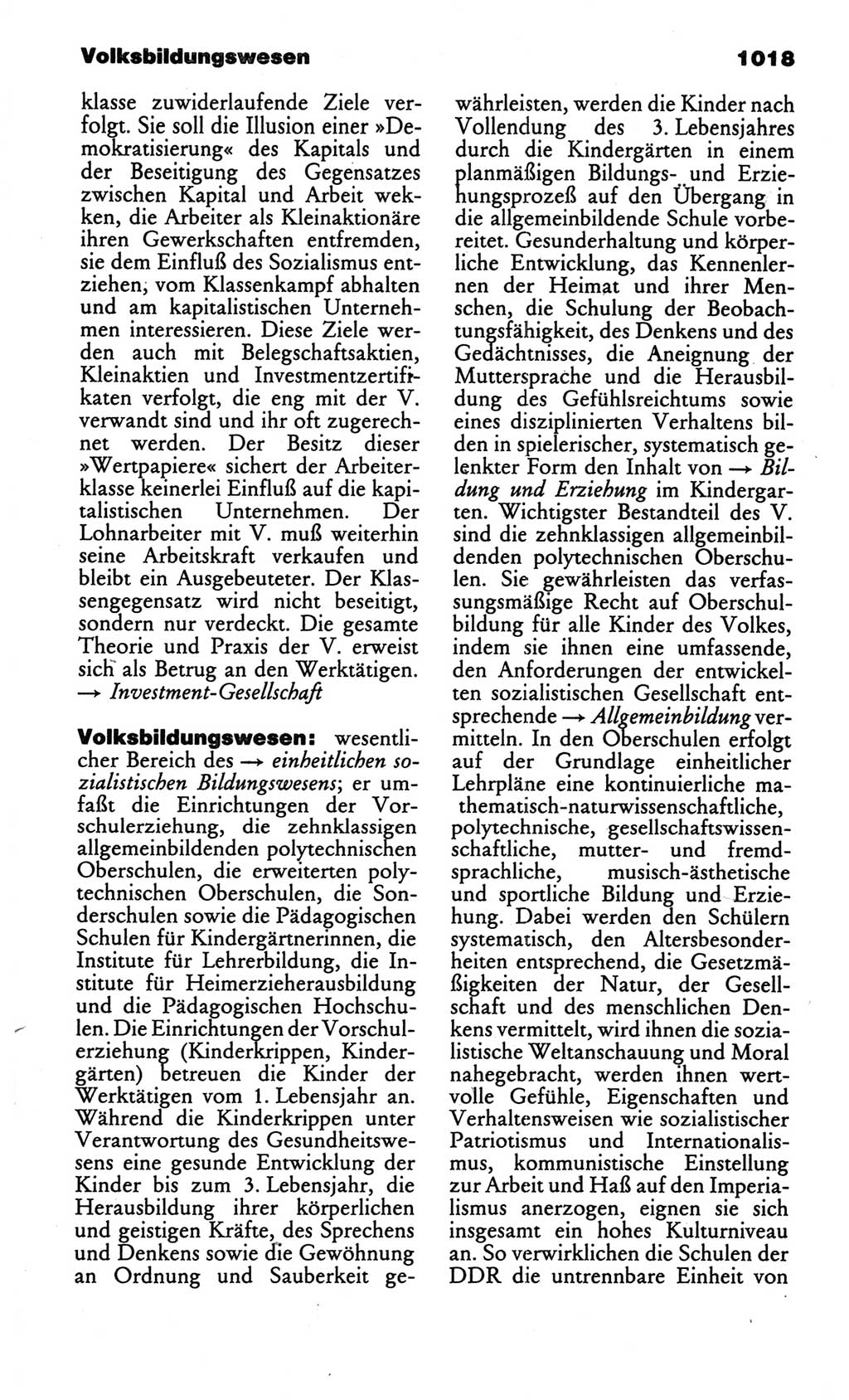 Kleines politisches Wörterbuch [Deutsche Demokratische Republik (DDR)] 1986, Seite 1018 (Kl. pol. Wb. DDR 1986, S. 1018)