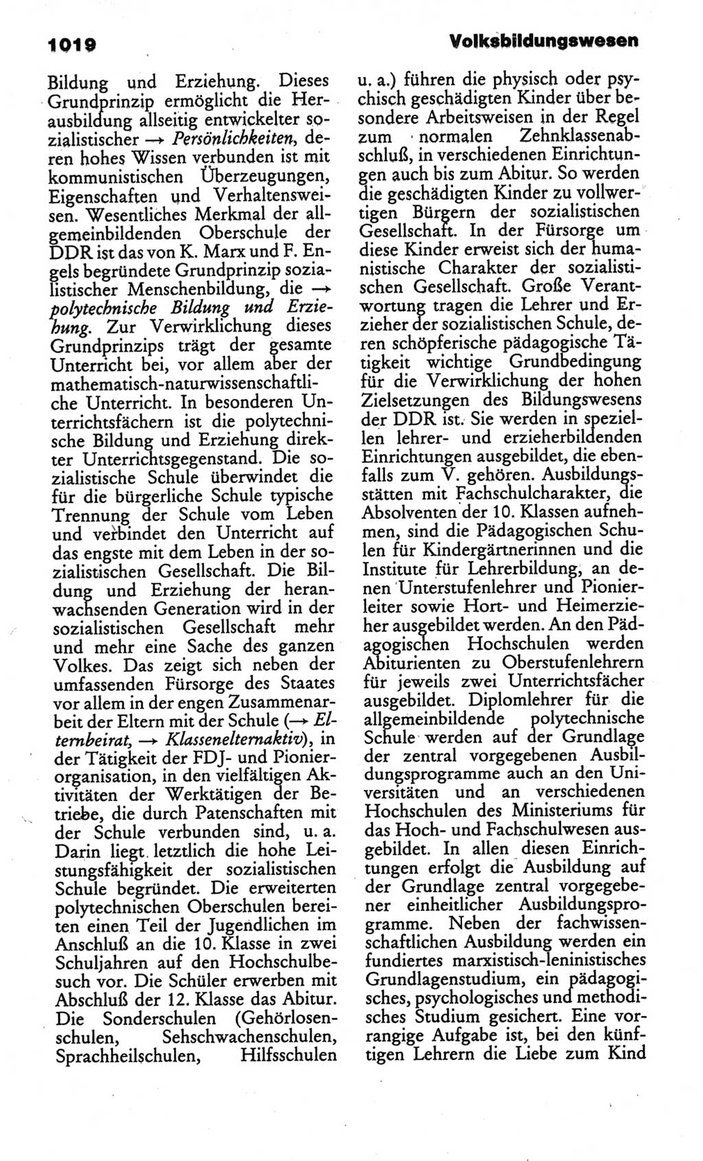 Kleines politisches Wörterbuch [Deutsche Demokratische Republik (DDR)] 1986, Seite 1019 (Kl. pol. Wb. DDR 1986, S. 1019)