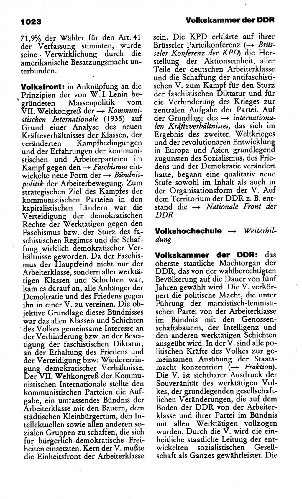 Kleines politisches Wörterbuch [Deutsche Demokratische Republik (DDR)] 1986, Seite 1023 (Kl. pol. Wb. DDR 1986, S. 1023)