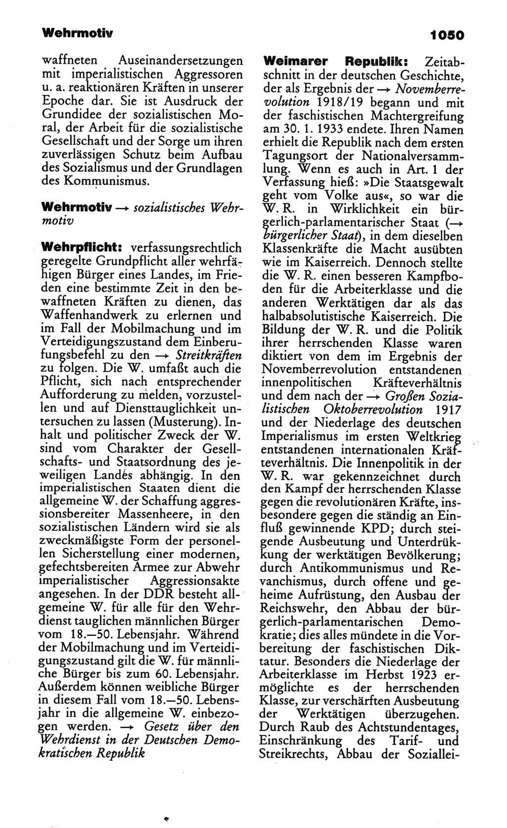 Kleines politisches Wörterbuch [Deutsche Demokratische Republik (DDR)] 1986, Seite 1050 (Kl. pol. Wb. DDR 1986, S. 1050)