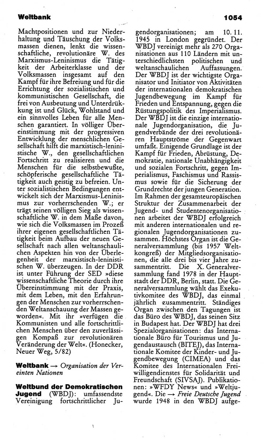 Kleines politisches Wörterbuch [Deutsche Demokratische Republik (DDR)] 1986, Seite 1054 (Kl. pol. Wb. DDR 1986, S. 1054)