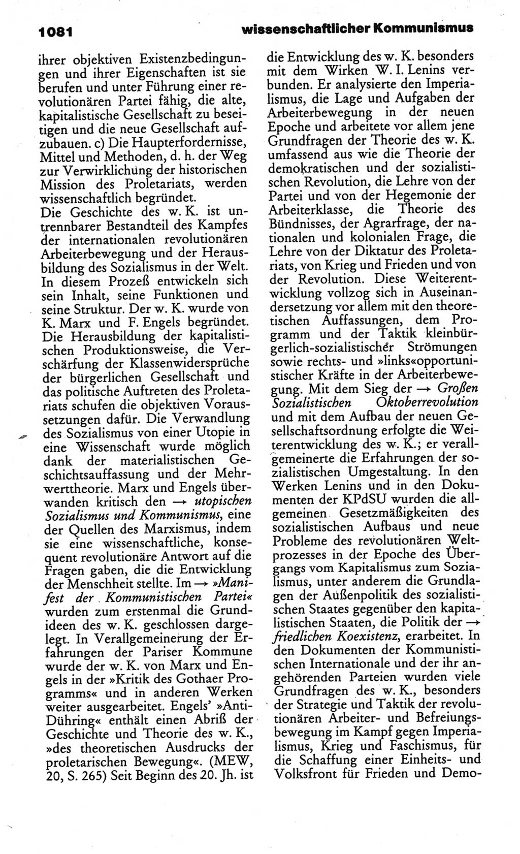 Kleines politisches Wörterbuch [Deutsche Demokratische Republik (DDR)] 1986, Seite 1081 (Kl. pol. Wb. DDR 1986, S. 1081)