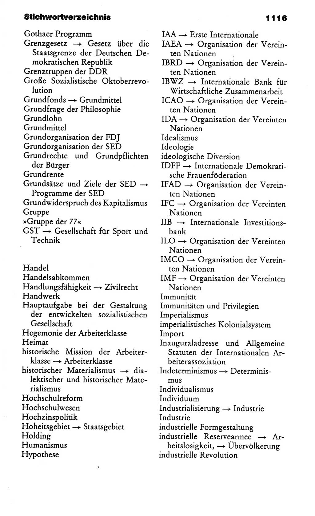Kleines politisches Wörterbuch [Deutsche Demokratische Republik (DDR)] 1986, Seite 1116 (Kl. pol. Wb. DDR 1986, S. 1116)