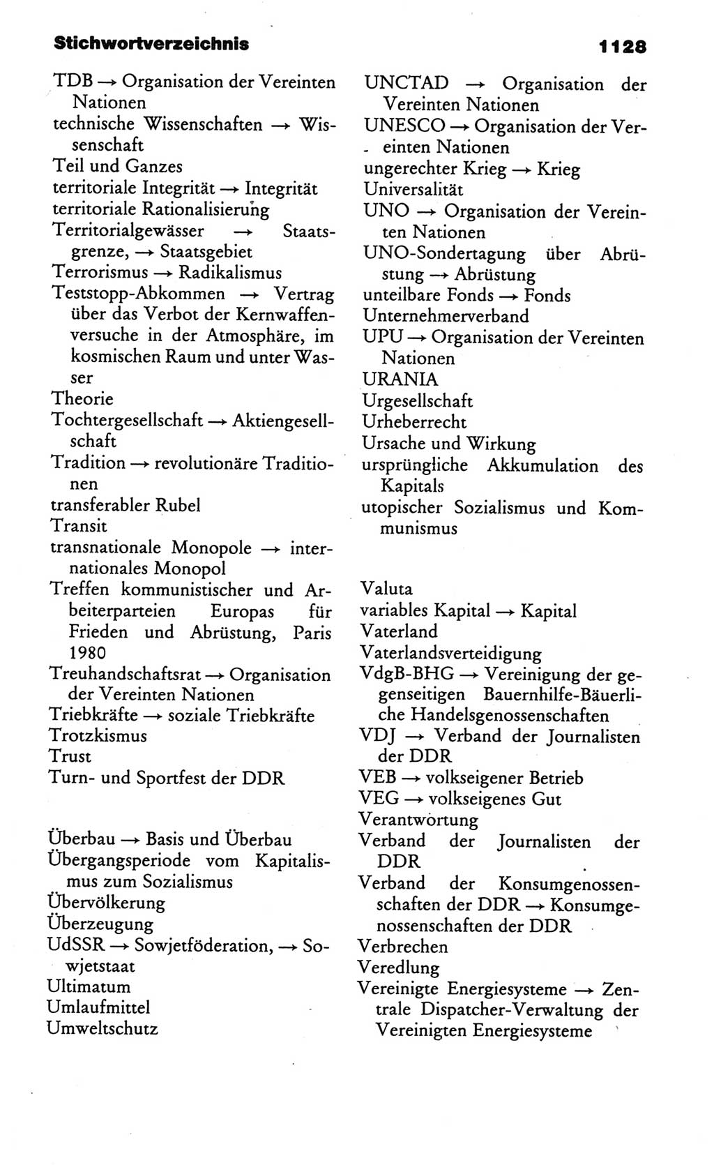 Kleines politisches Wörterbuch [Deutsche Demokratische Republik (DDR)] 1986, Seite 1128 (Kl. pol. Wb. DDR 1986, S. 1128)