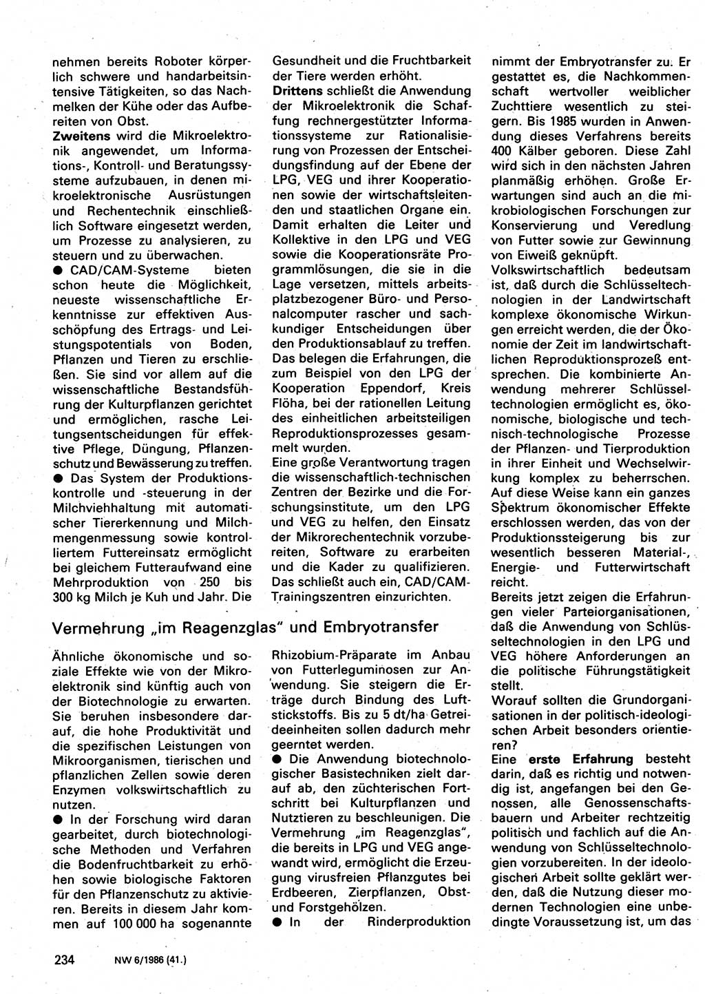 Neuer Weg (NW), Organ des Zentralkomitees (ZK) der SED (Sozialistische Einheitspartei Deutschlands) für Fragen des Parteilebens, 41. Jahrgang [Deutsche Demokratische Republik (DDR)] 1986, Seite 234 (NW ZK SED DDR 1986, S. 234)