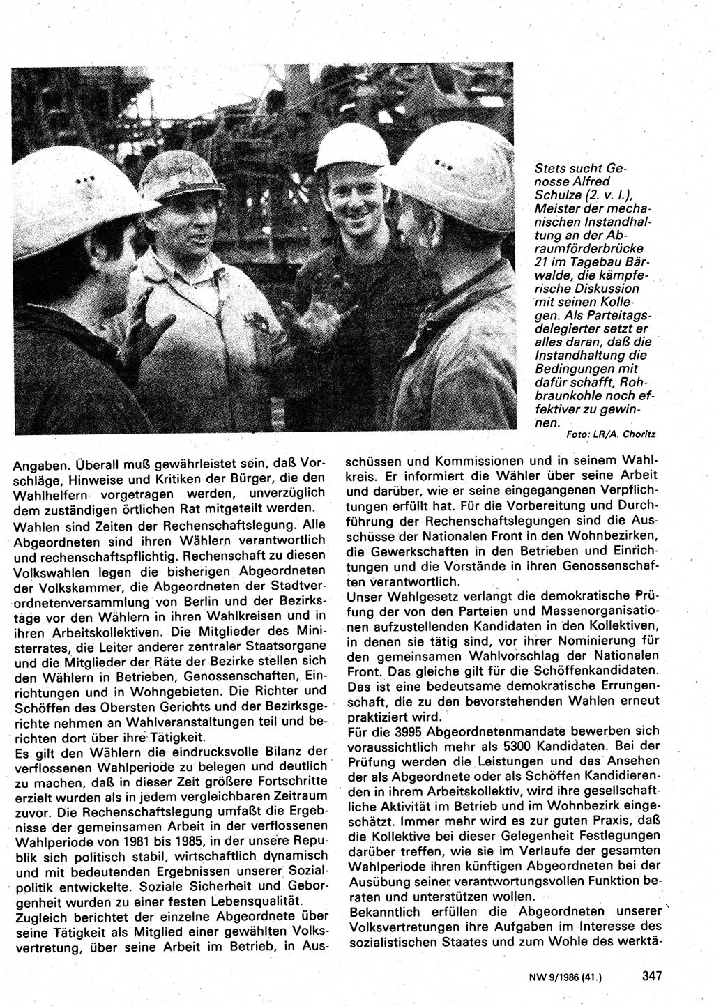 Neuer Weg (NW), Organ des Zentralkomitees (ZK) der SED (Sozialistische Einheitspartei Deutschlands) für Fragen des Parteilebens, 41. Jahrgang [Deutsche Demokratische Republik (DDR)] 1986, Seite 347 (NW ZK SED DDR 1986, S. 347)
