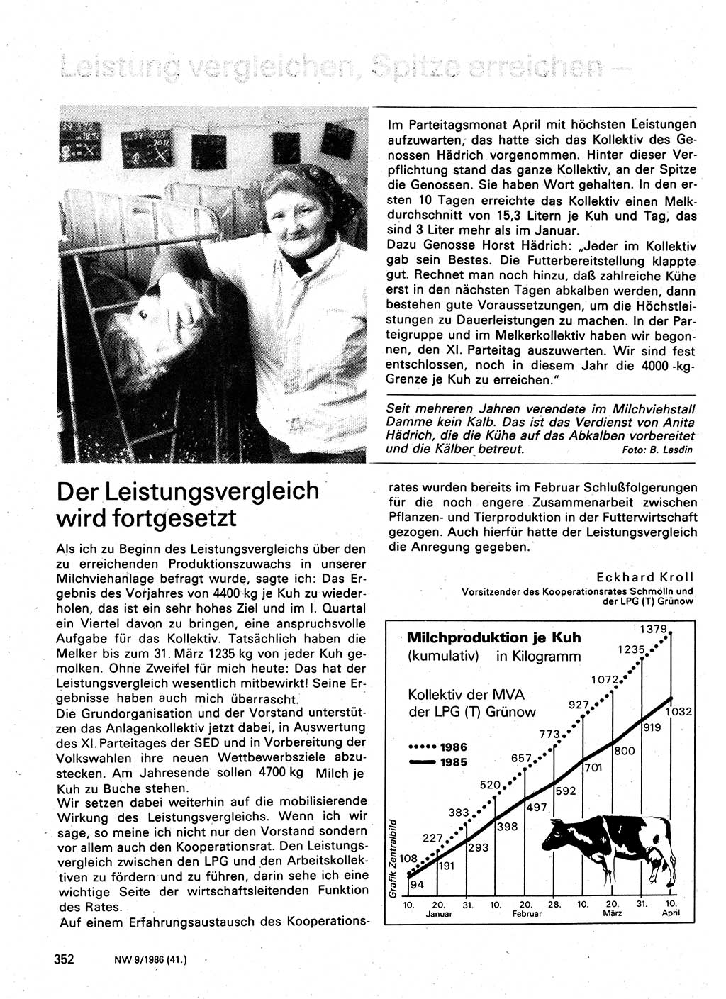 Neuer Weg (NW), Organ des Zentralkomitees (ZK) der SED (Sozialistische Einheitspartei Deutschlands) für Fragen des Parteilebens, 41. Jahrgang [Deutsche Demokratische Republik (DDR)] 1986, Seite 352 (NW ZK SED DDR 1986, S. 352)