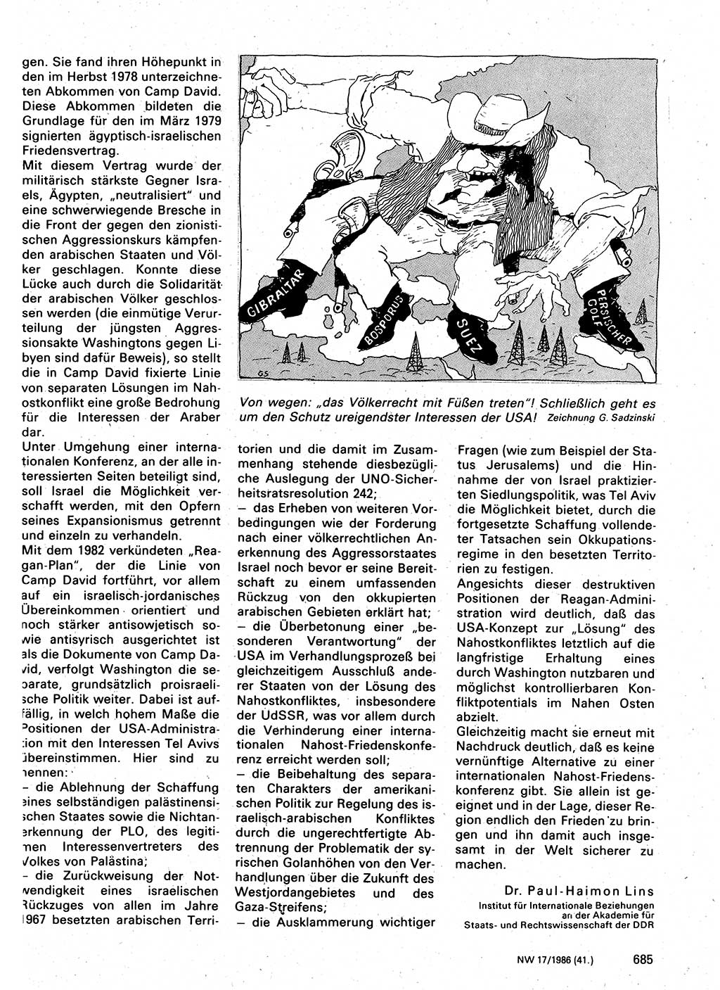 Neuer Weg (NW), Organ des Zentralkomitees (ZK) der SED (Sozialistische Einheitspartei Deutschlands) für Fragen des Parteilebens, 41. Jahrgang [Deutsche Demokratische Republik (DDR)] 1986, Seite 685 (NW ZK SED DDR 1986, S. 685)
