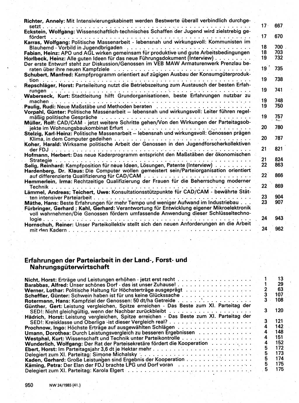 Neuer Weg (NW), Organ des Zentralkomitees (ZK) der SED (Sozialistische Einheitspartei Deutschlands) für Fragen des Parteilebens, 41. Jahrgang [Deutsche Demokratische Republik (DDR)] 1986, Seite 950 (NW ZK SED DDR 1986, S. 950)