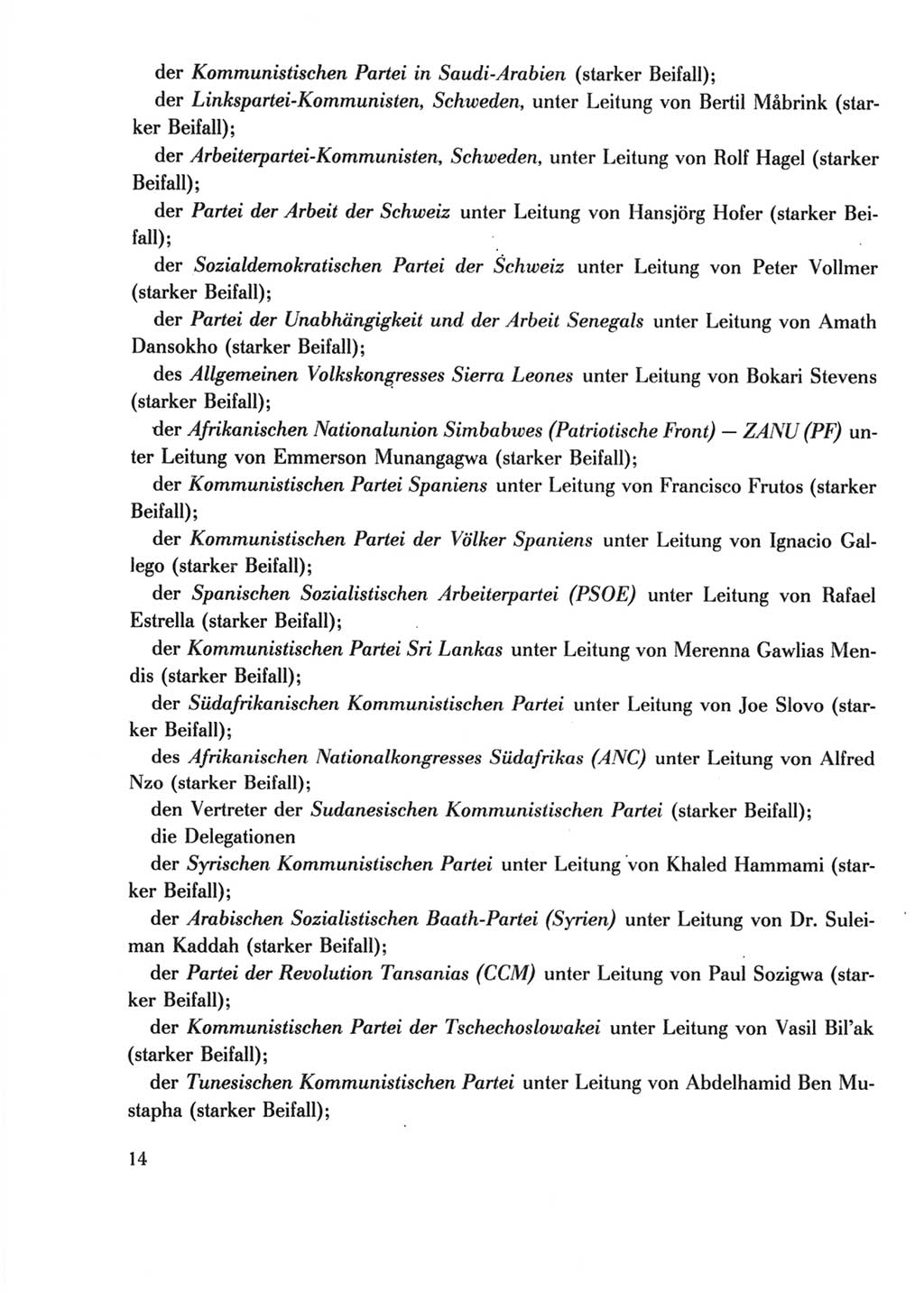 Protokoll der Verhandlungen des Ⅺ. Parteitages der Sozialistischen Einheitspartei Deutschlands (SED) [Deutsche Demokratische Republik (DDR)] 1986, Seite 14