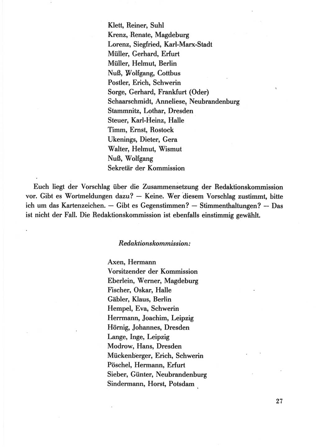 Protokoll der Verhandlungen des Ⅺ. Parteitages der Sozialistischen Einheitspartei Deutschlands (SED) [Deutsche Demokratische Republik (DDR)] 1986, Seite 27