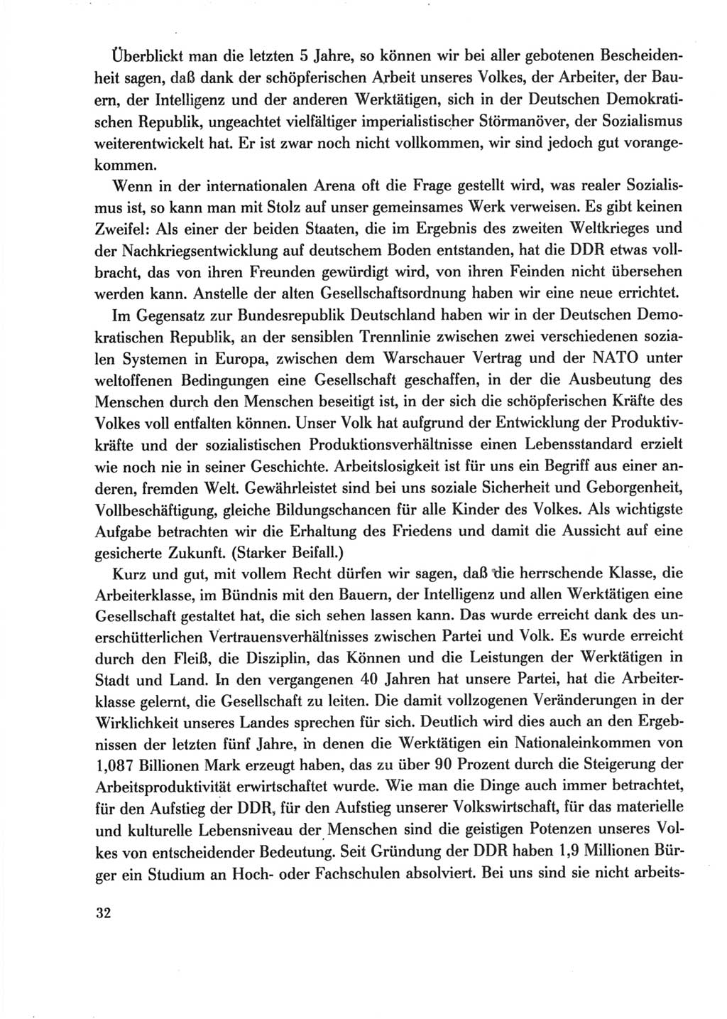 Protokoll der Verhandlungen des Ⅺ. Parteitages der Sozialistischen Einheitspartei Deutschlands (SED) [Deutsche Demokratische Republik (DDR)] 1986, Seite 32