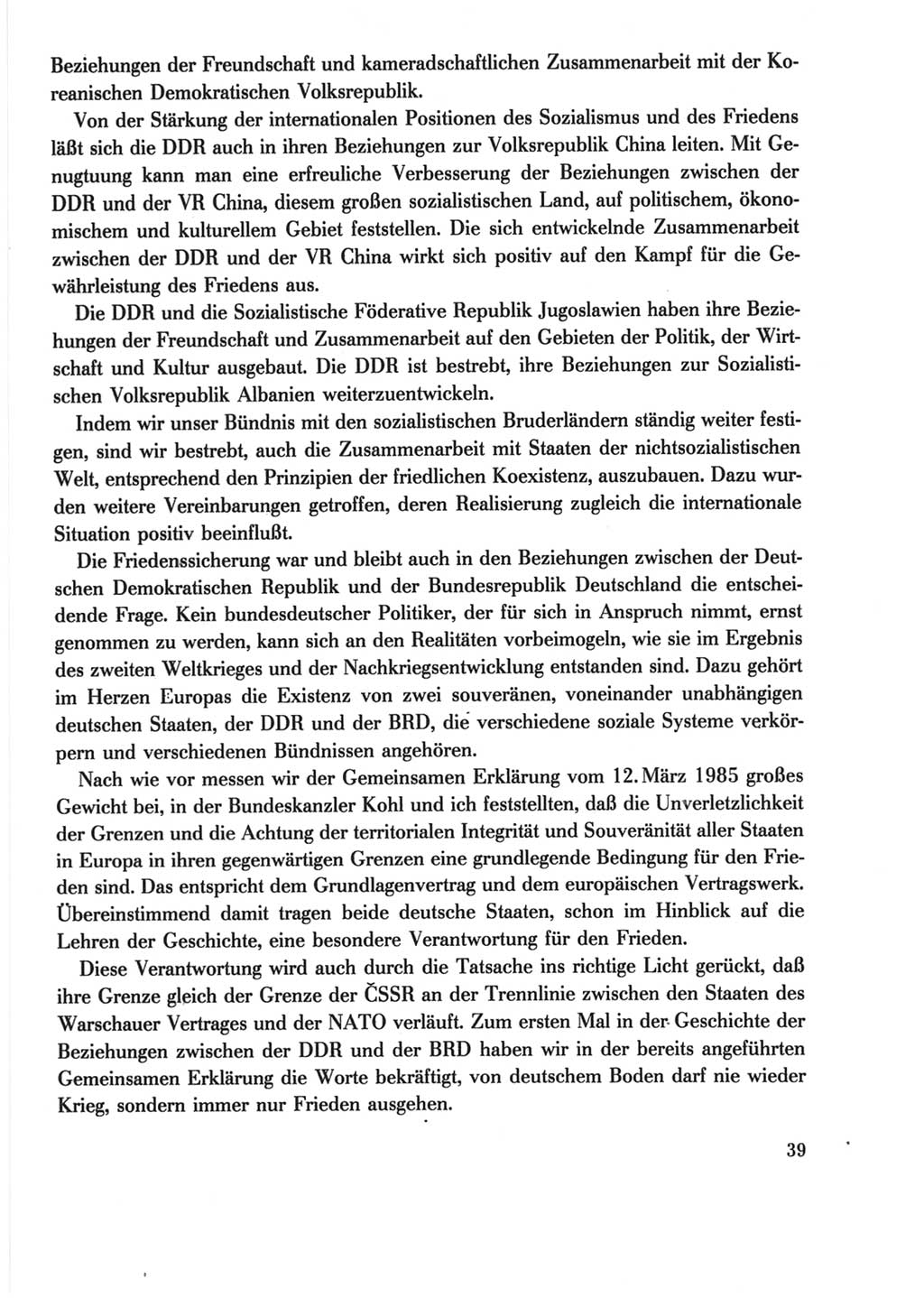 Protokoll der Verhandlungen des Ⅺ. Parteitages der Sozialistischen Einheitspartei Deutschlands (SED) [Deutsche Demokratische Republik (DDR)] 1986, Seite 39