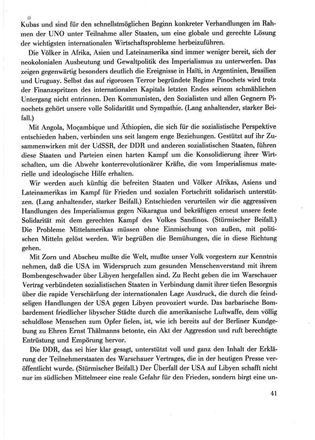 Protokoll der Verhandlungen des Ⅺ. Parteitages der Sozialistischen Einheitspartei Deutschlands (SED) [Deutsche Demokratische Republik (DDR)] 1986, Seite 41