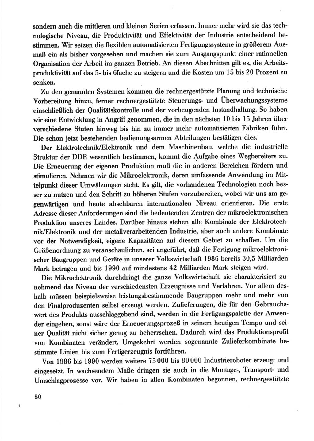 Protokoll der Verhandlungen des Ⅺ. Parteitages der Sozialistischen Einheitspartei Deutschlands (SED) [Deutsche Demokratische Republik (DDR)] 1986, Seite 50