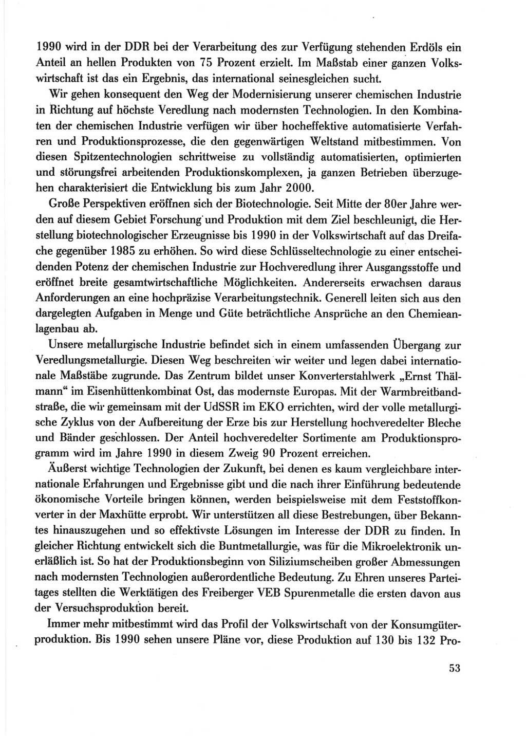 Protokoll der Verhandlungen des Ⅺ. Parteitages der Sozialistischen Einheitspartei Deutschlands (SED) [Deutsche Demokratische Republik (DDR)] 1986, Seite 53