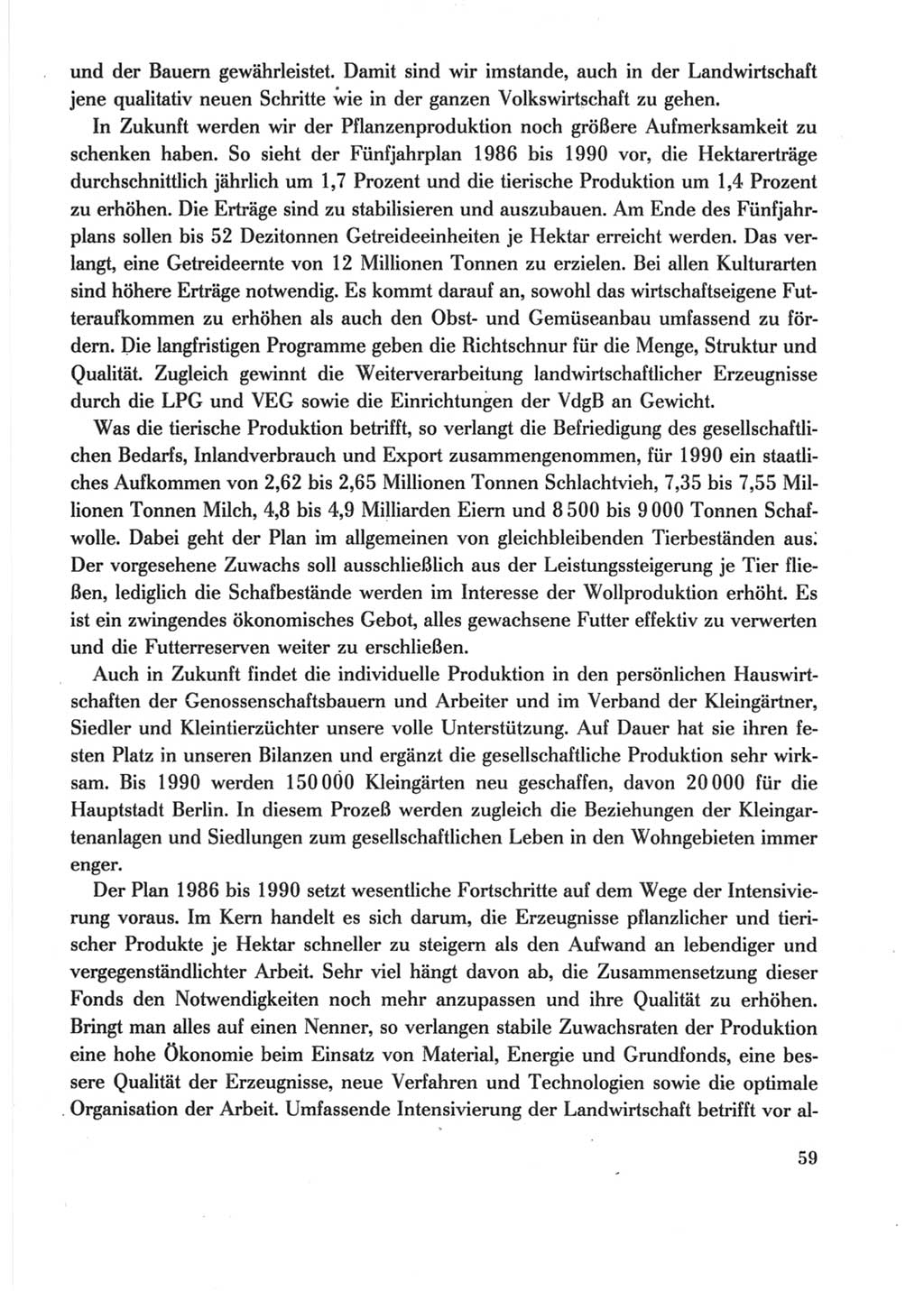 Protokoll der Verhandlungen des Ⅺ. Parteitages der Sozialistischen Einheitspartei Deutschlands (SED) [Deutsche Demokratische Republik (DDR)] 1986, Seite 59