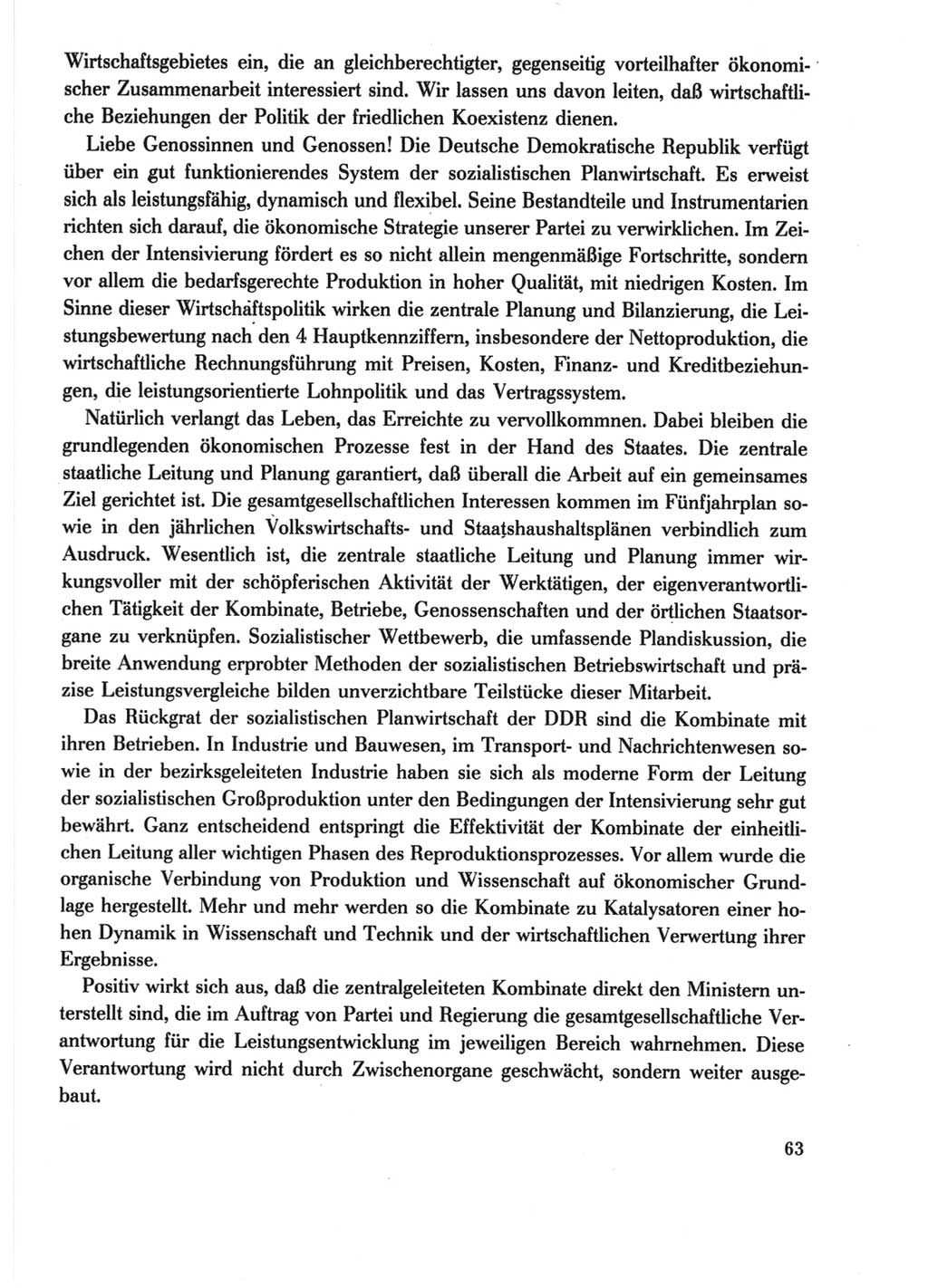 Protokoll der Verhandlungen des Ⅺ. Parteitages der Sozialistischen Einheitspartei Deutschlands (SED) [Deutsche Demokratische Republik (DDR)] 1986, Seite 63