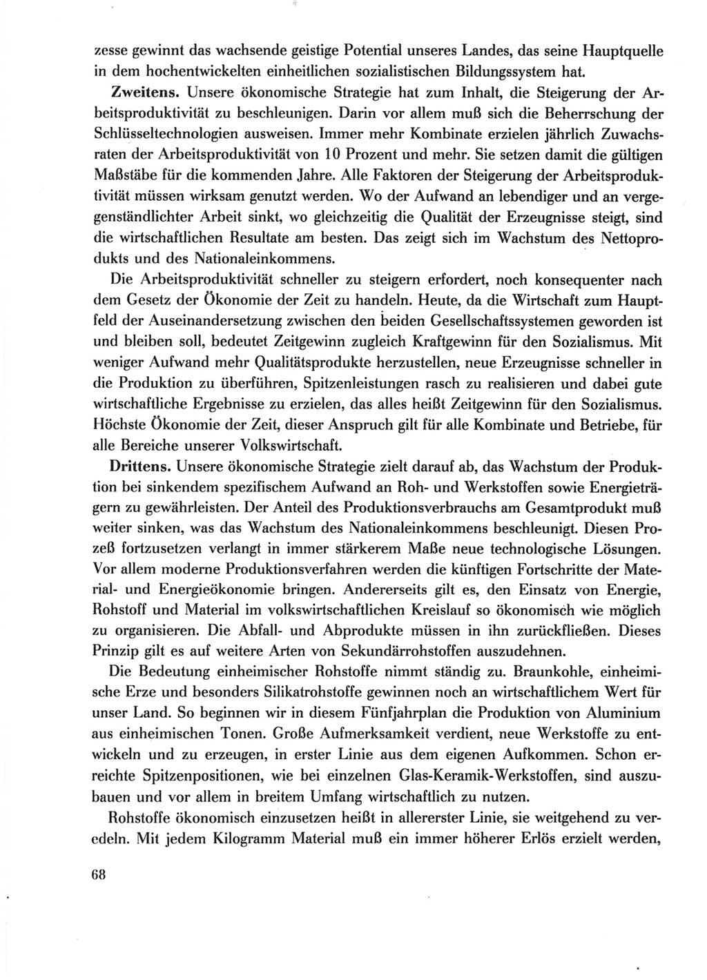 Protokoll der Verhandlungen des Ⅺ. Parteitages der Sozialistischen Einheitspartei Deutschlands (SED) [Deutsche Demokratische Republik (DDR)] 1986, Seite 68