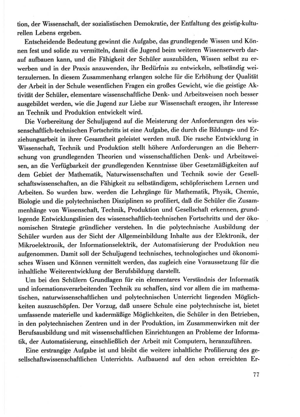 Protokoll der Verhandlungen des Ⅺ. Parteitages der Sozialistischen Einheitspartei Deutschlands (SED) [Deutsche Demokratische Republik (DDR)] 1986, Seite 77
