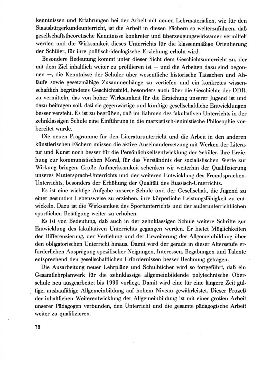 Protokoll der Verhandlungen des Ⅺ. Parteitages der Sozialistischen Einheitspartei Deutschlands (SED) [Deutsche Demokratische Republik (DDR)] 1986, Seite 78