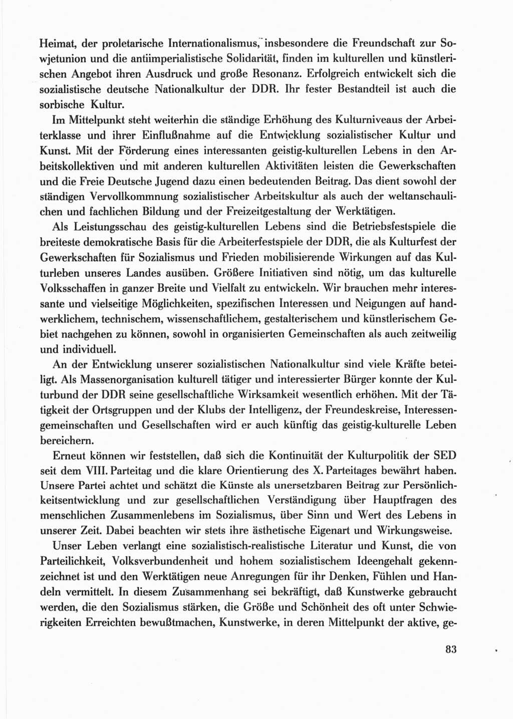 Protokoll der Verhandlungen des Ⅺ. Parteitages der Sozialistischen Einheitspartei Deutschlands (SED) [Deutsche Demokratische Republik (DDR)] 1986, Seite 83